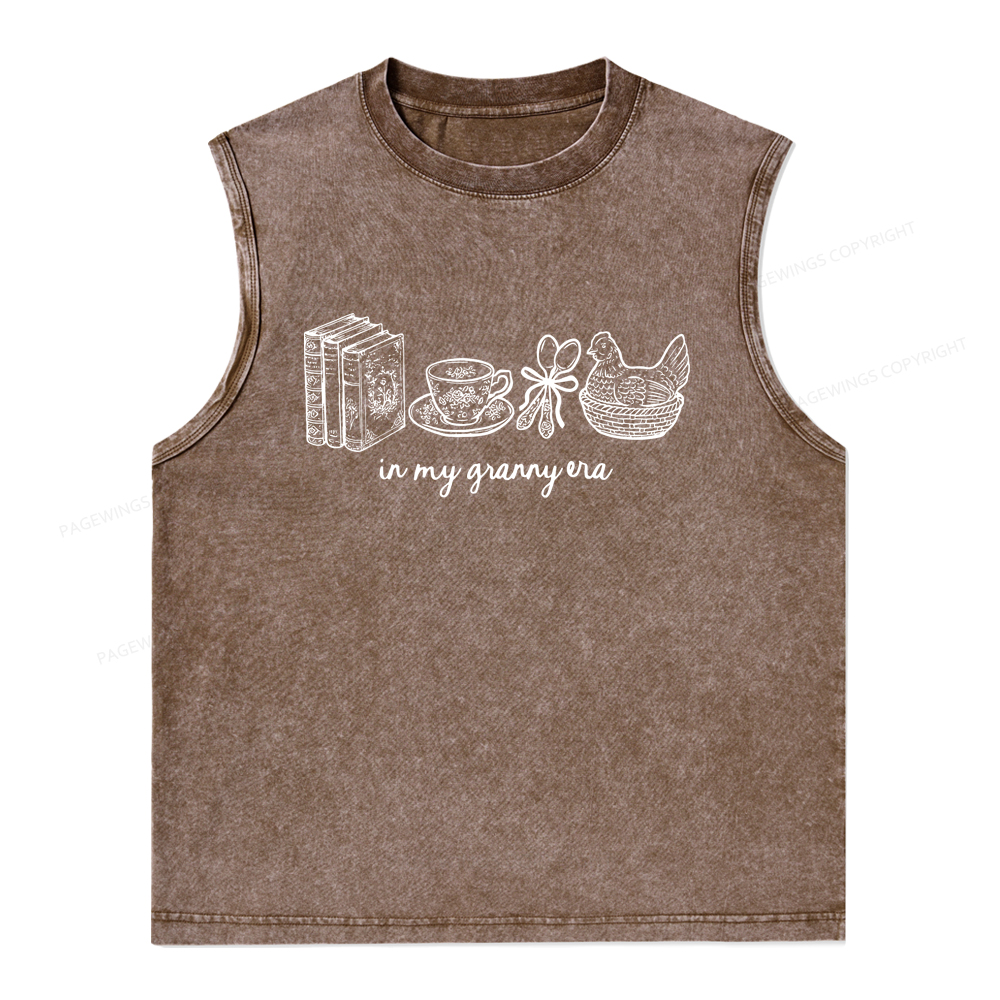 Pagewings In My Granny Era Unisex Washed Tank Top