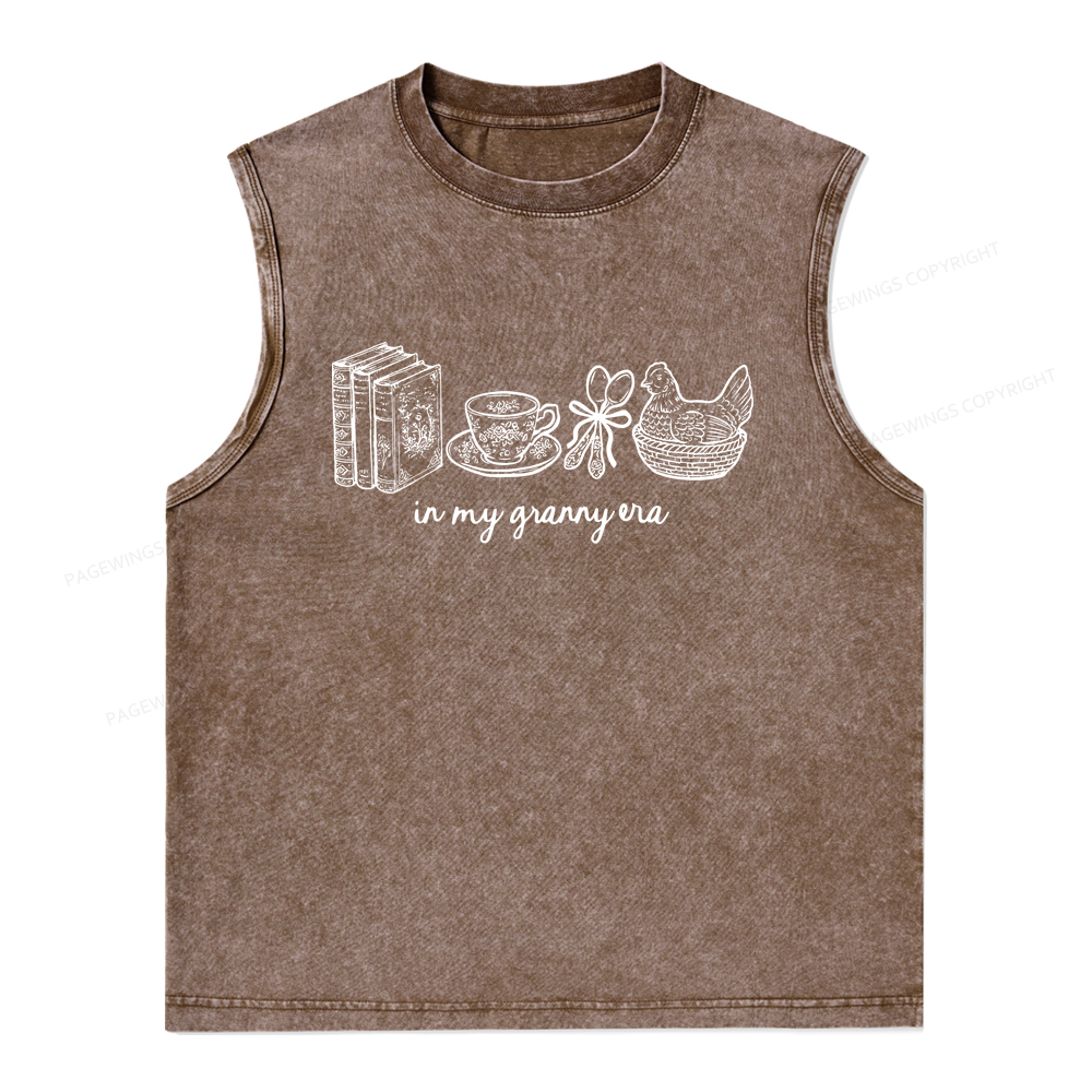 Pagewings In My Granny Era Unisex Washed Tank Top