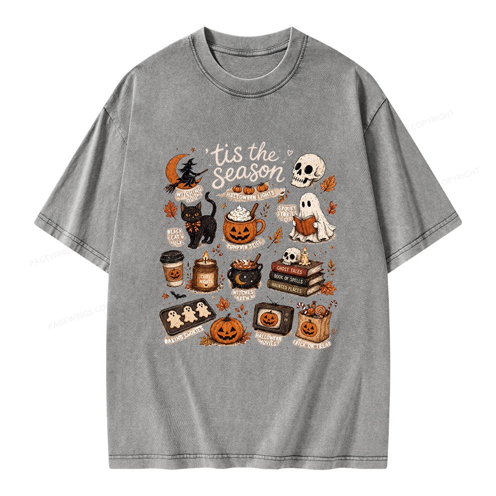 Pagewings Tis The Season Unisex Washed T-shirt