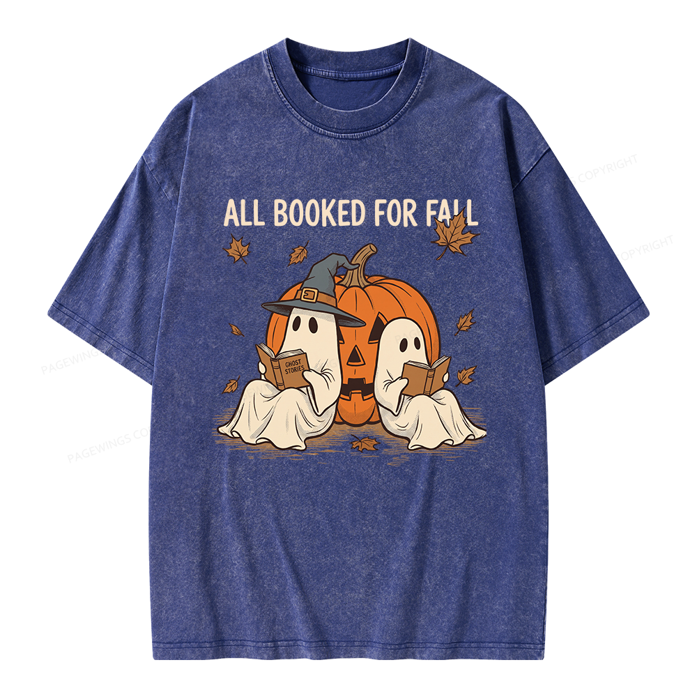 Pagewings All Booked For Fall Unisex Washed T-shirt