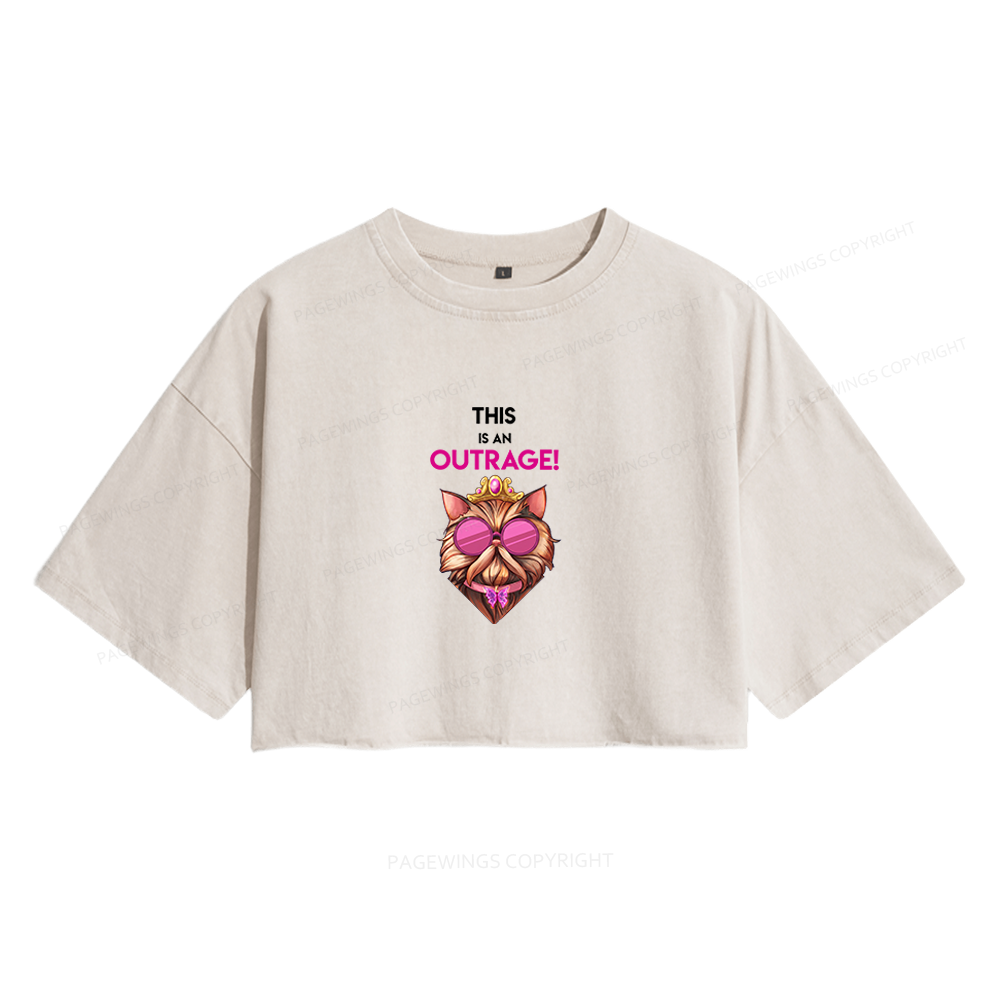 Pagewing Sci Fi Books Lover Women's Washed Cropped T-shirt