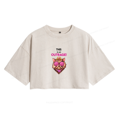 Pagewing Sci Fi Books Lover Women's Washed Cropped T-shirt