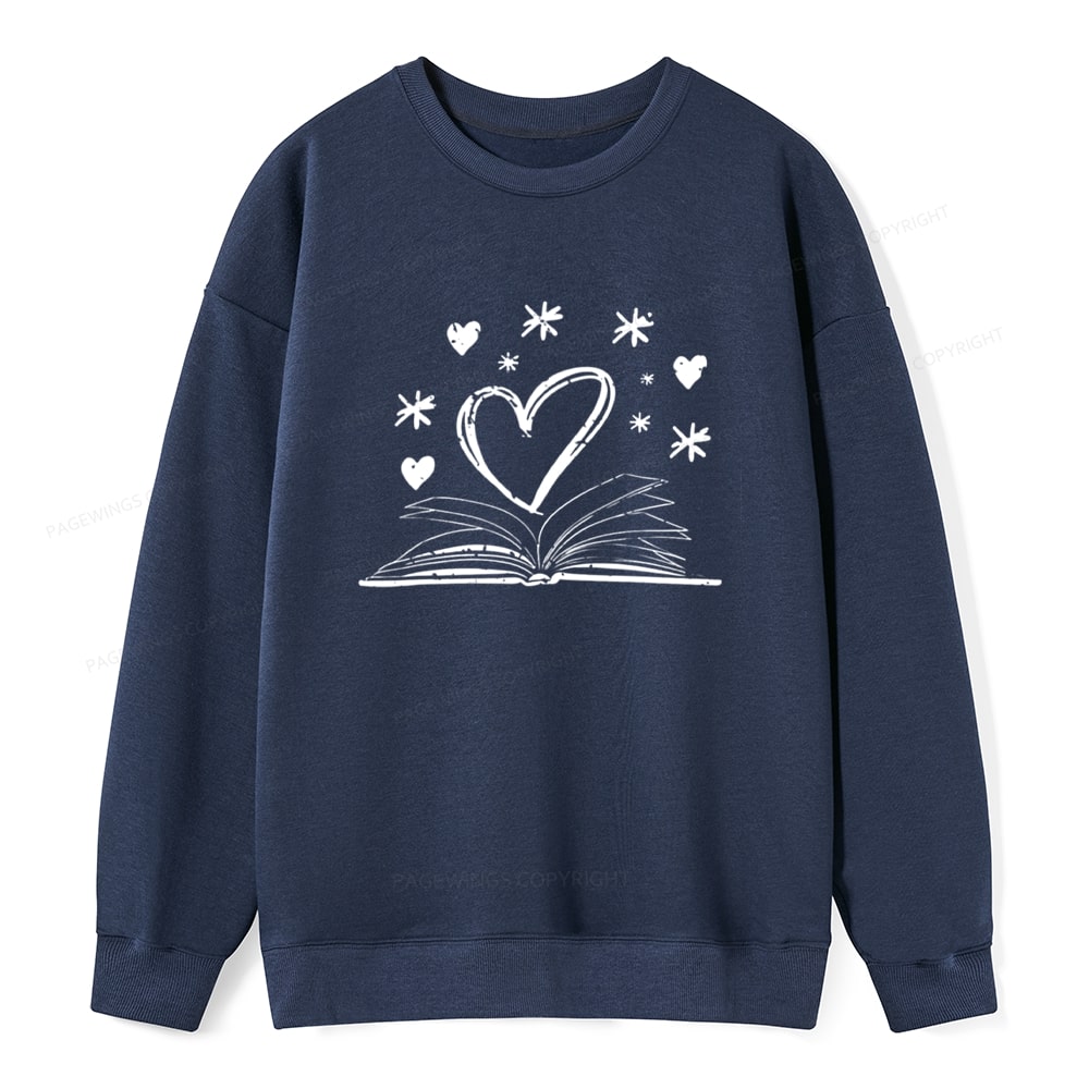 Pagewings Bookworm Librarian Valentines Day Book Unisex Classic Sweatshirt