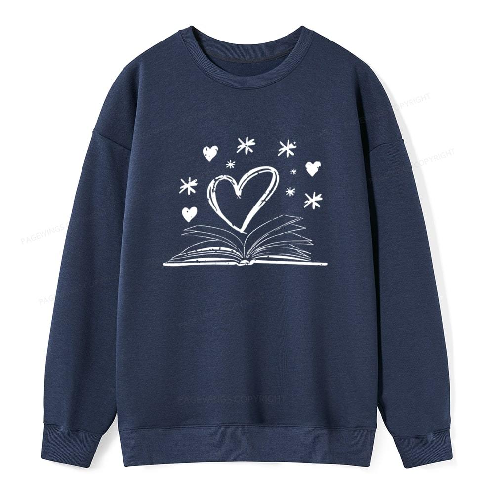 Pagewings Bookworm Librarian Valentines Day Book Unisex Classic Sweatshirt