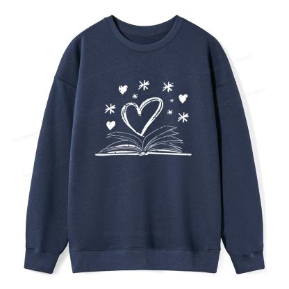 Pagewings Bookworm Librarian Valentines Day Book Unisex Classic Sweatshirt