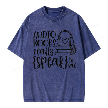 Pagewing Audiobooks Really Speak To Me Unisex Washed T-shirt