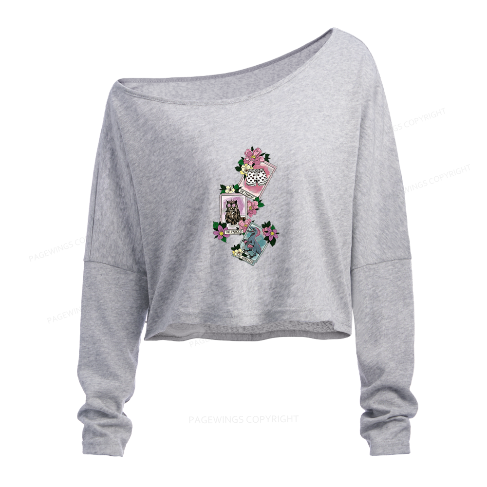 Pagewings Sci Fi Bookish Slouchy Long Sleeve Off Shoulder T-shirt