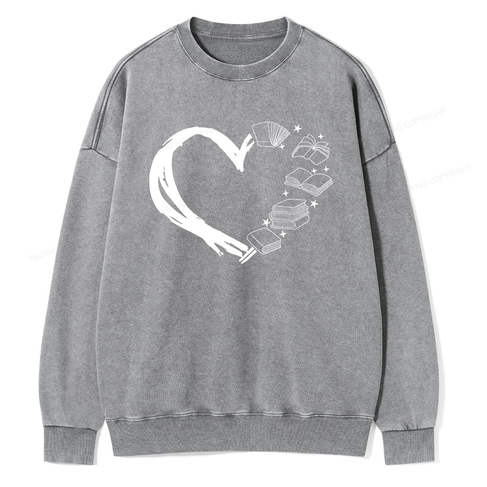 Pagewing Love of Books Unisex Washed Sweatshirt