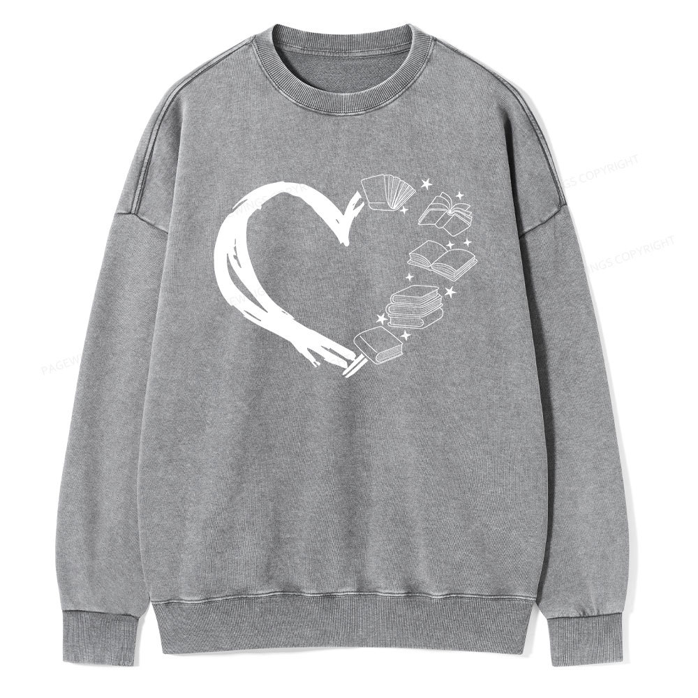 Pagewing Love of Books Unisex Washed Sweatshirt