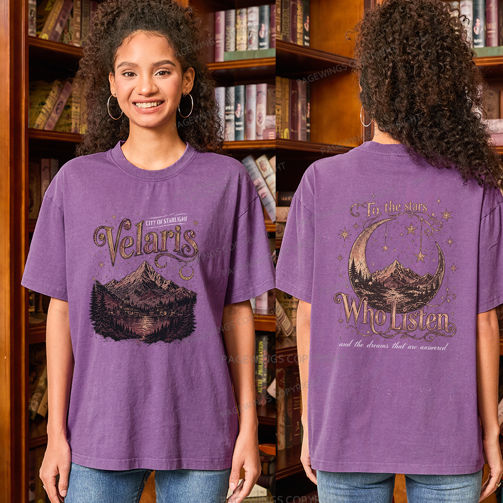 Pagewings Fantasy Bookish Unisex Washed T-shirt
