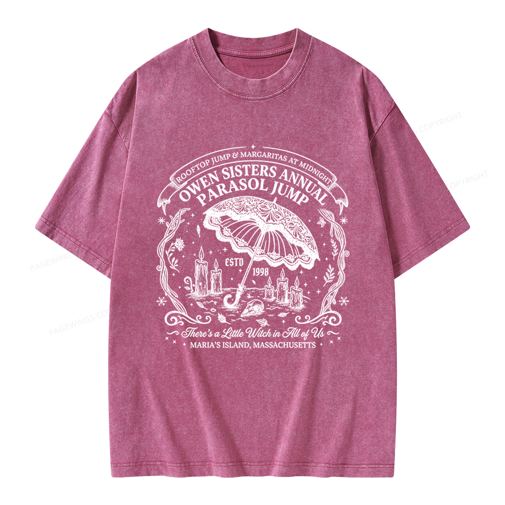 Pagewings Fantasy Halloween Book Lover Unisex Washed T-shirt