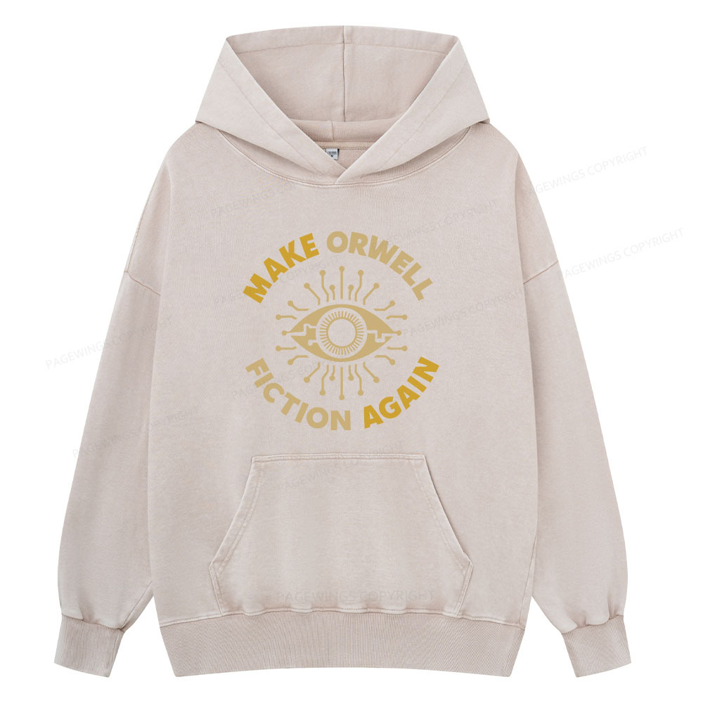 Pagewing Make Orwell Fiction Again Unisex Washed Hoodie