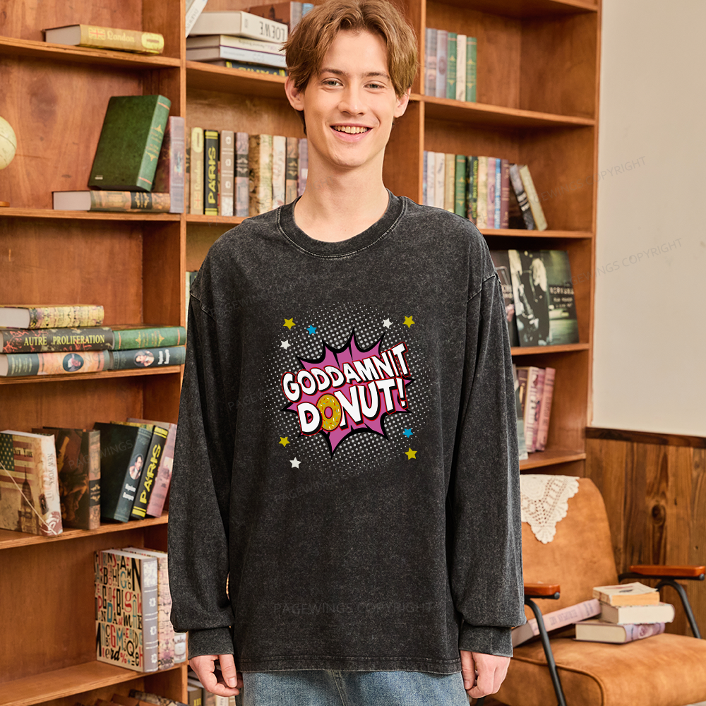 Pagewings Sci-Fi Lover Unisex Washed Long Sleeve T-shirt