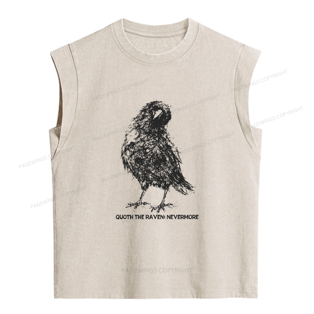 Pagewings Nevermore Crow Women's Washed Tank Top