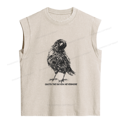 Pagewings Nevermore Crow Women's Washed Tank Top