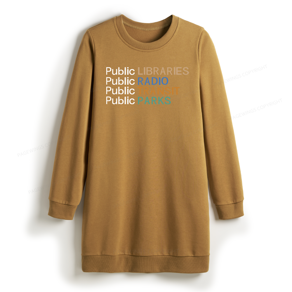 Pagewings Public Libraries Radio Transit Parks Sweatshirt Dress