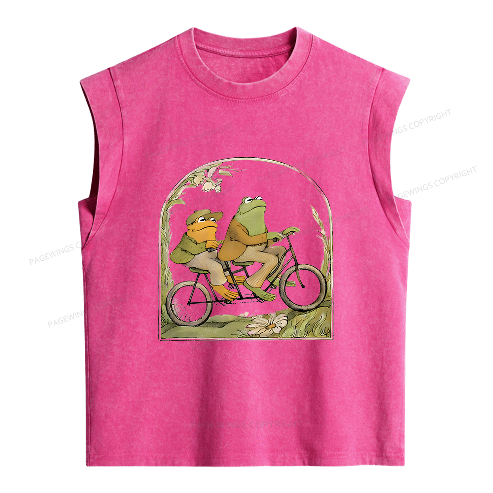 Pagewings The Growing Frog Book Vintage Women's Washed Tank Top