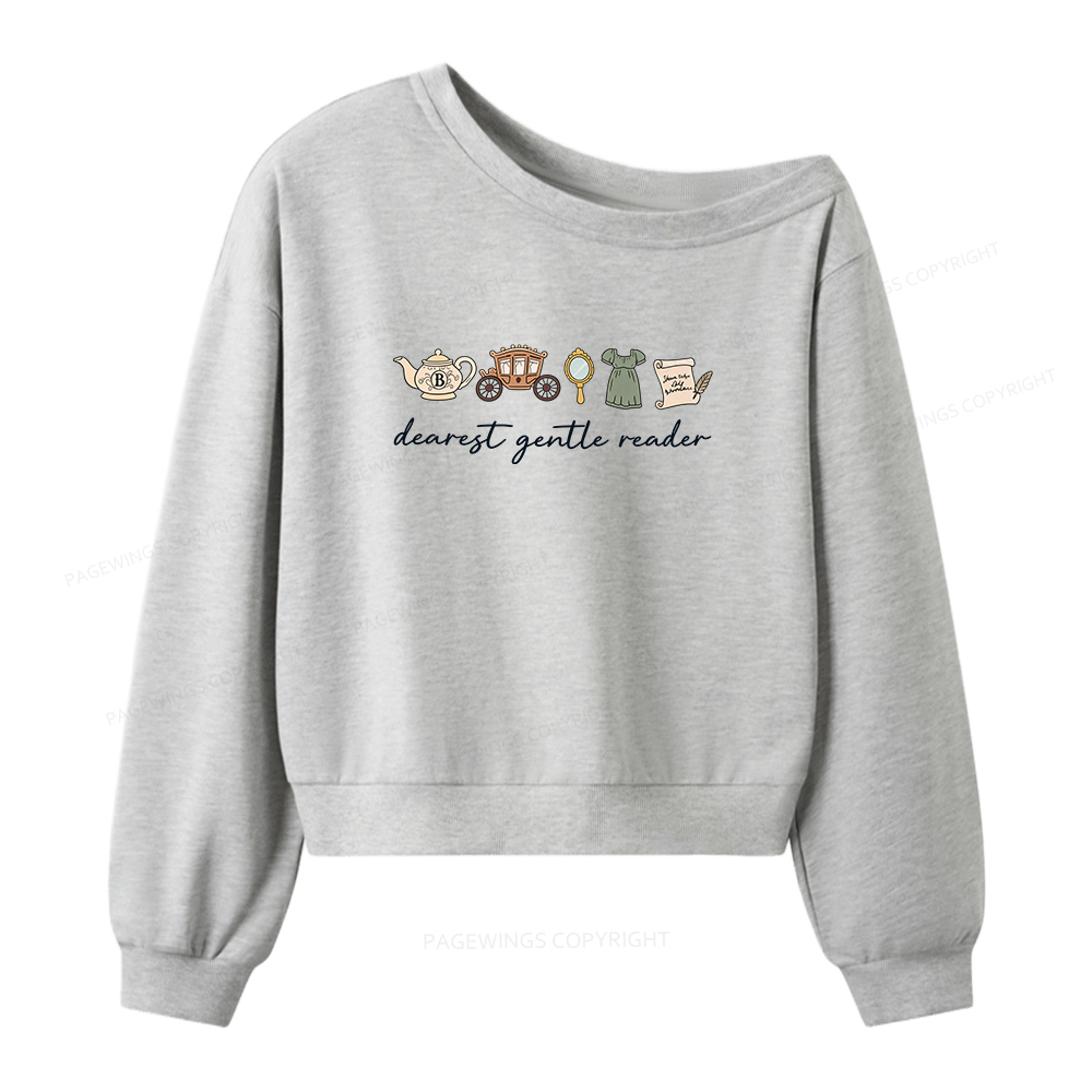 Pagewings Dearest Gentle Reader Women Off Shoulder Sweatshirt