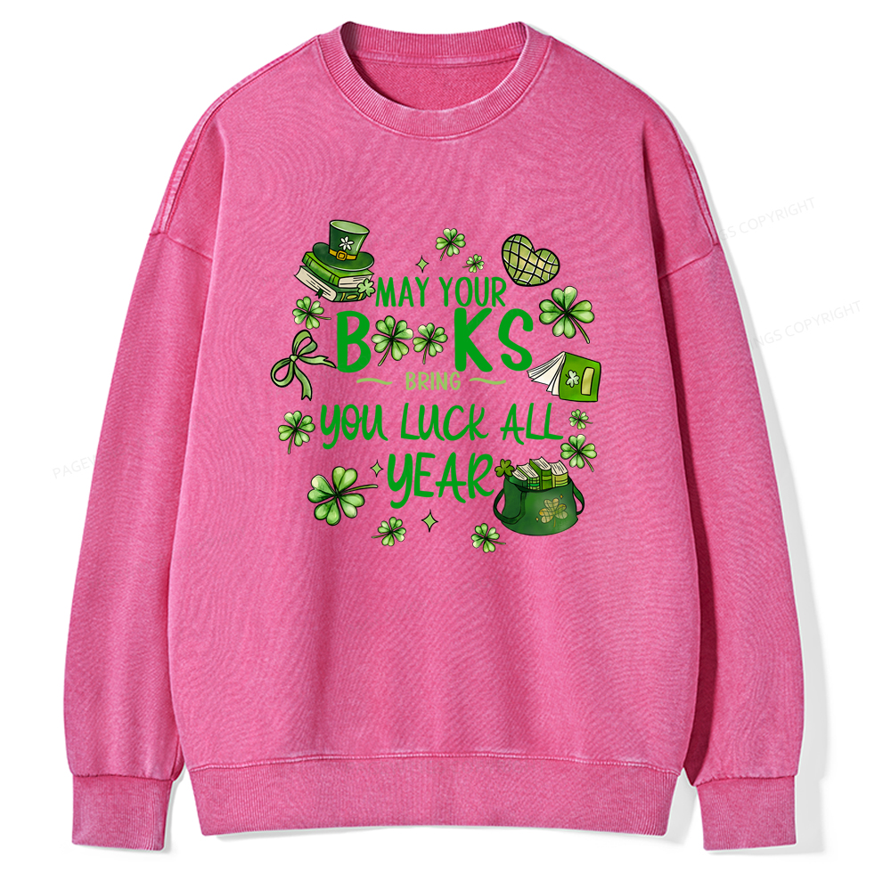 Pagewings St. Patrick's Day Lucky Unisex Washed Sweatshirt