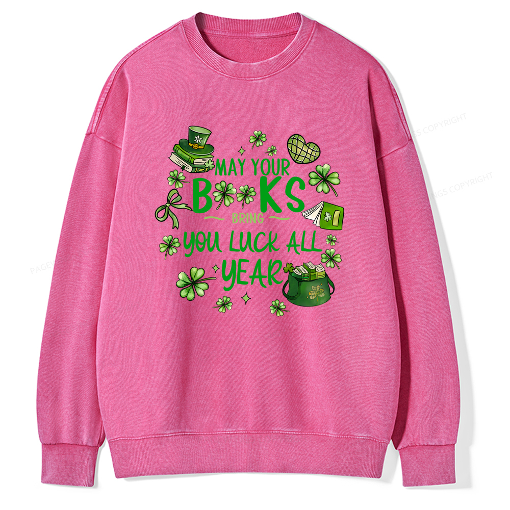 Pagewings St. Patrick's Day Lucky Unisex Washed Sweatshirt