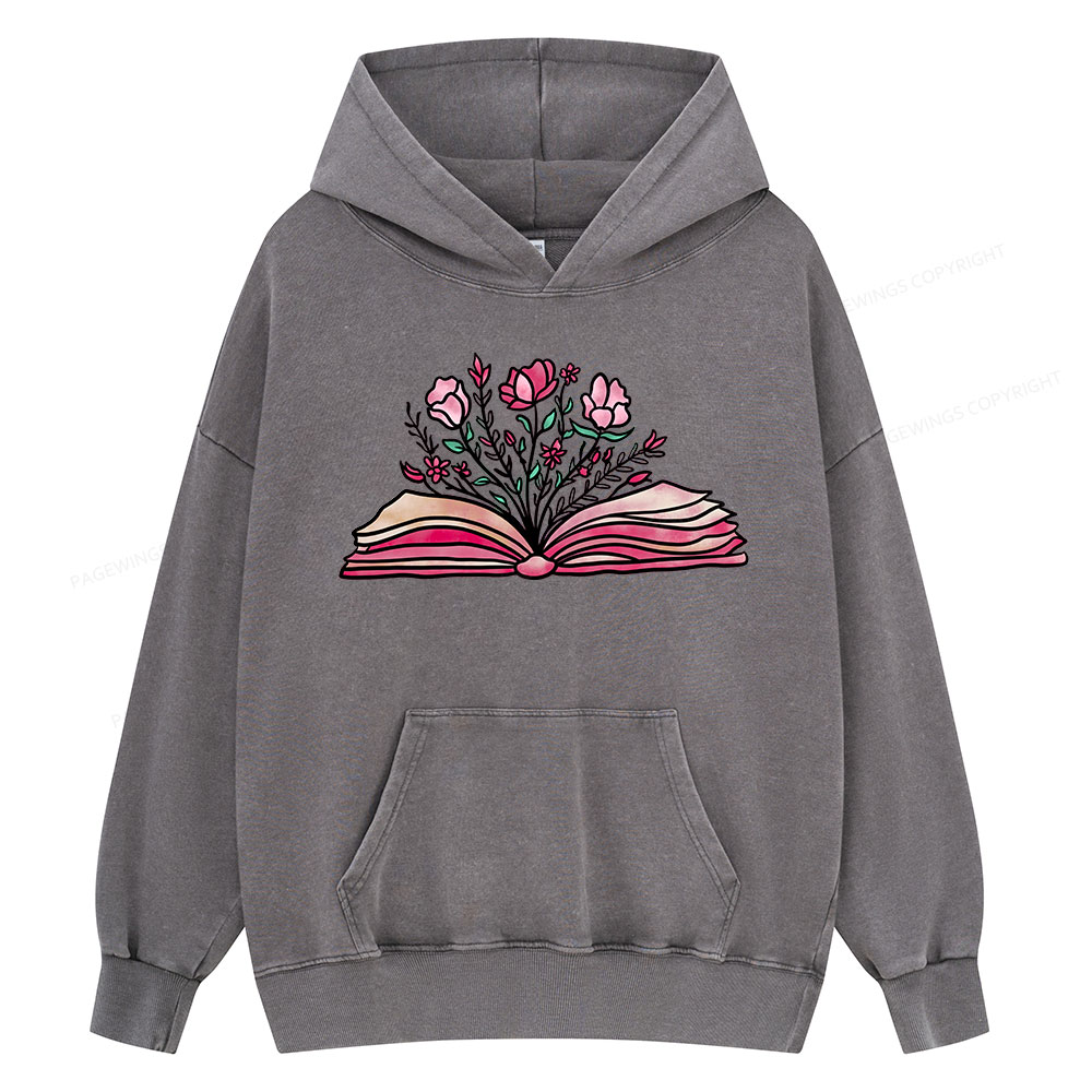 Pagewings Booktrovert Definition Funny Book Lover Png Unisex Washed Hoodie