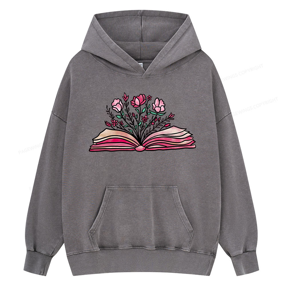 Pagewings Booktrovert Definition Funny Book Lover Png Unisex Washed Hoodie