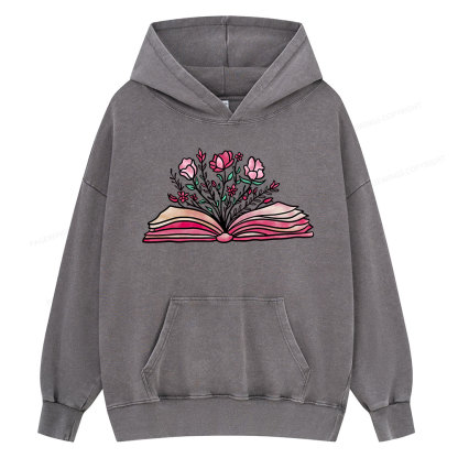 Pagewings Booktrovert Definition Funny Book Lover Png Unisex Washed Hoodie