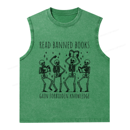 Pagewings Reading Books Tee Book Lover Gift Unisex Washed Tank Top