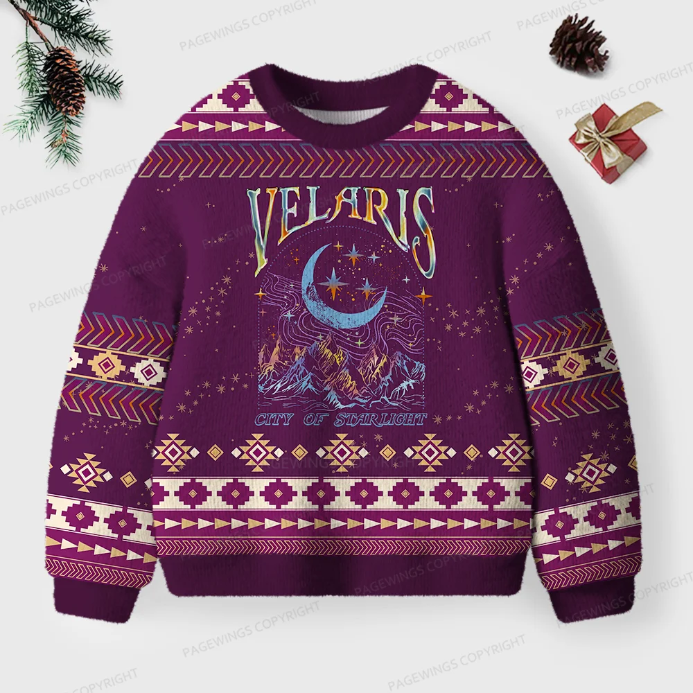 Pagewings Velaris City Of Starlight Unisex Ugly Knit Sweatshirt