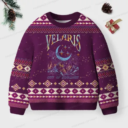 Pagewings Velaris City Of Starlight Unisex Ugly Knit Sweatshirt