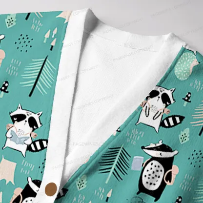 Pagewings Winter Bookish Vibes Unisex Ugly Cardigan Sweaters