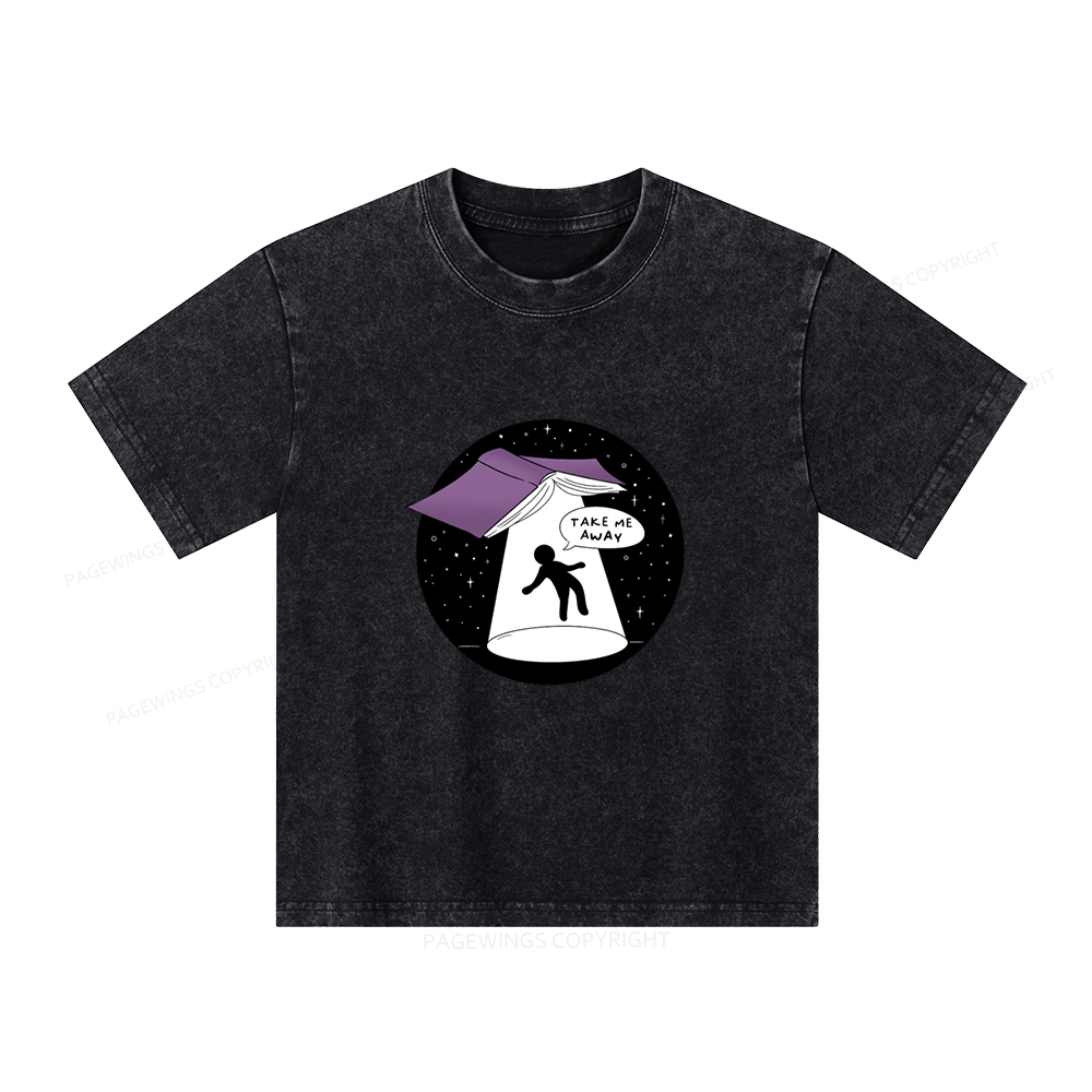 Pagewings Take Me Away Unisex Kids Washed T-shirt