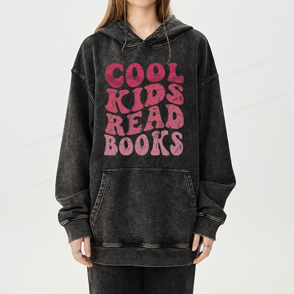 Pagewing Library Reader Book Nerd  Unisex Washed Hoodie