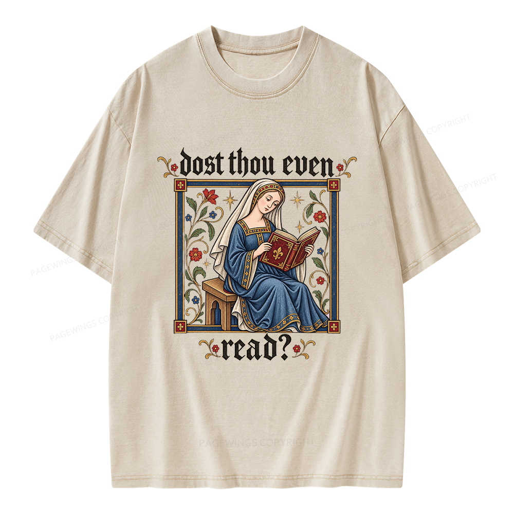 Pagewings Dost Thou Even Read Unisex Washed T-shirt