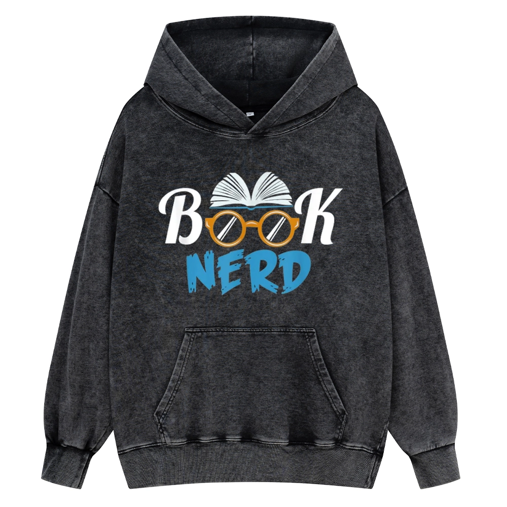 Pagewings Book Nerd Unisex Washed Hoodie