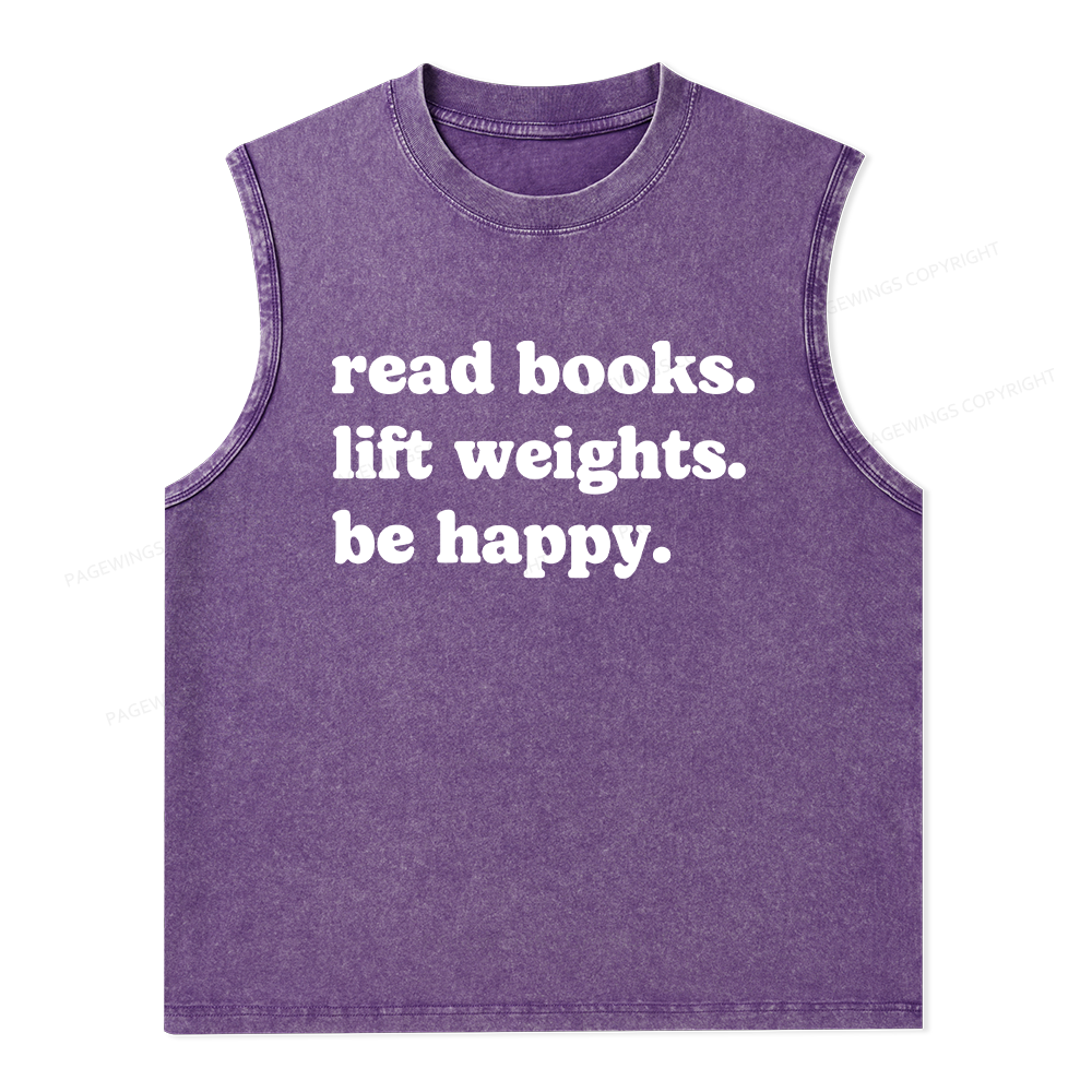 Pagewings Book Lover Gym Unisex Washed Tank Top