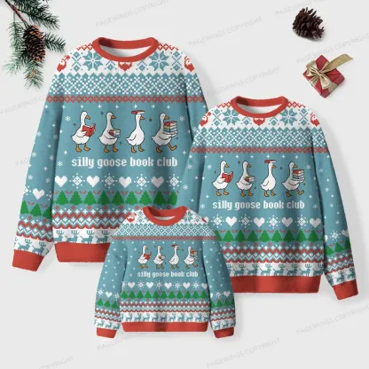 Pagewings Silly Goose Book Club Unisex Ugly Knit Sweatshirt