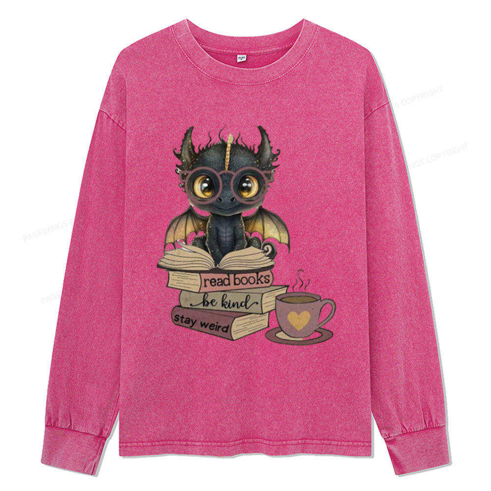 Pagewings Fourth Wing Dargon Unisex Washed Long Sleeve T-shirt