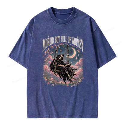 Pagewings Morbid But Full of Whimsy Unisex Washed T-shirt