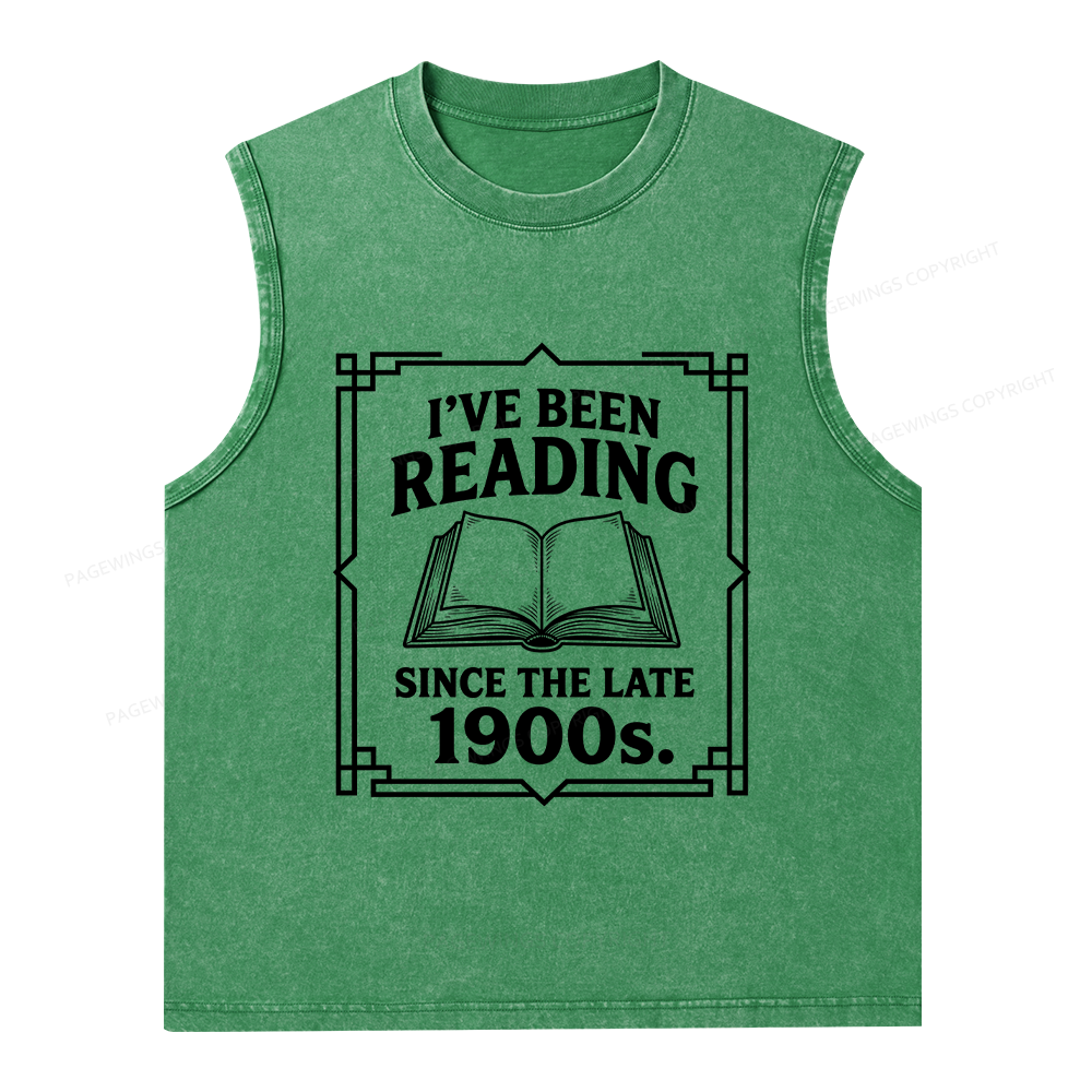 Pagewings I’ve Been Reading Since The Late 1900s Unisex Washed Tank Top