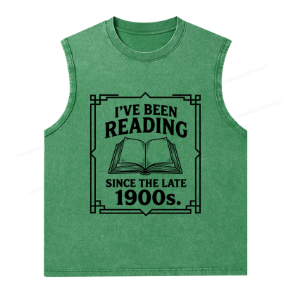 Pagewings I’ve Been Reading Since The Late 1900s Unisex Washed Tank Top