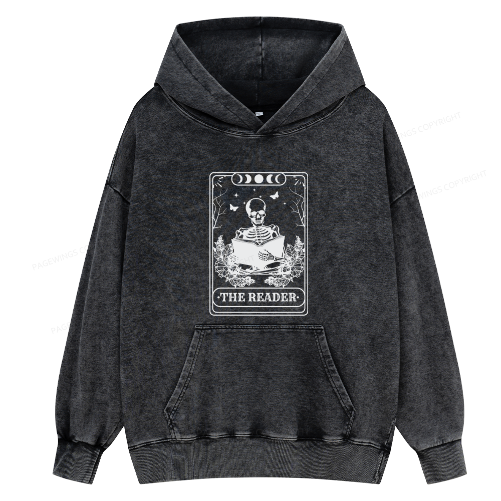 Pagewings The Reader Unisex Washed Hoodie