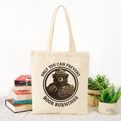 Pagewings Only You Can Prevent Book Burnings Tote Bag