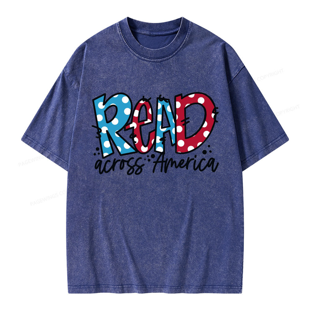 Pagewings Read Across America Unisex Washed T-shirt