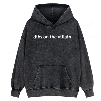 Pagewings Dibs On The Villain Unisex Washed Hoodie