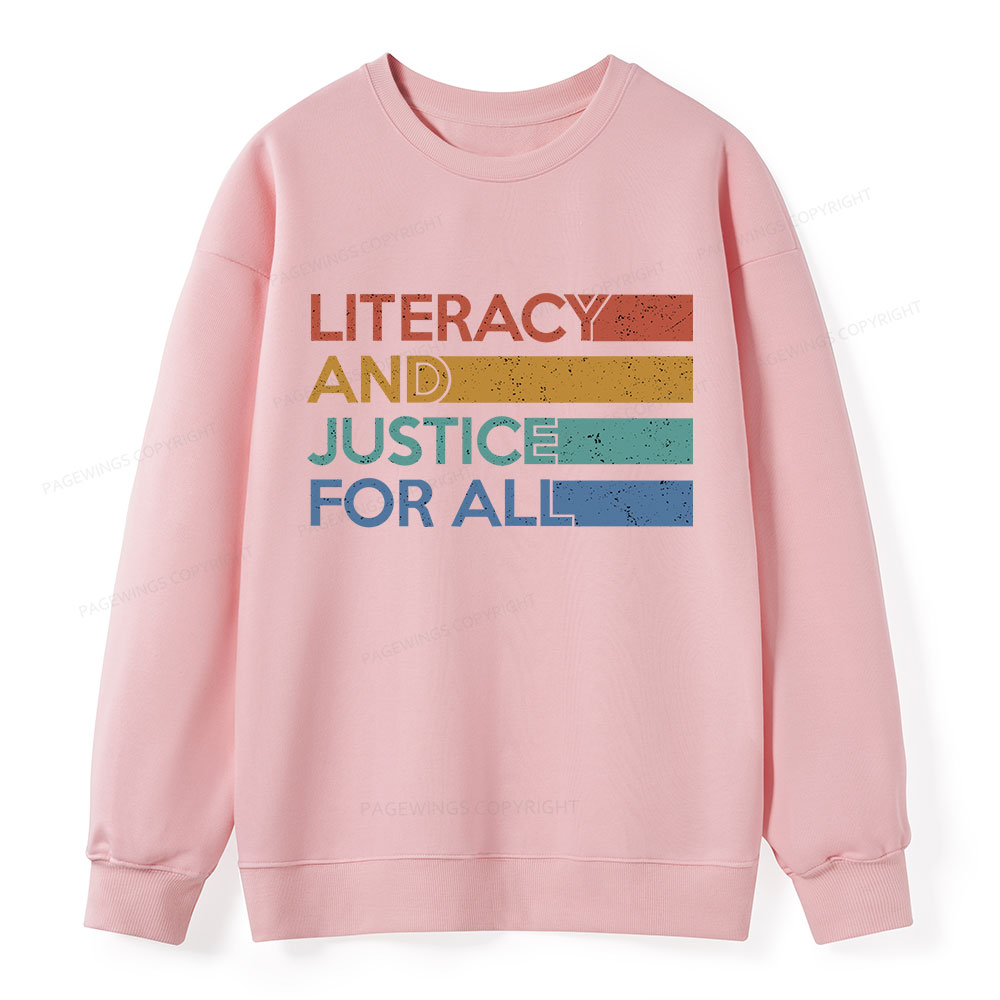 Pagewing Literacy and Justice For All Unisex Classic Sweatshirt