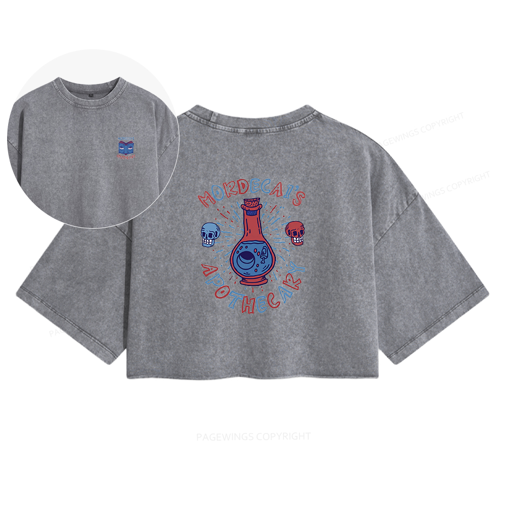 Pagewings Apothecary Women's Washed Cropped T-shirt