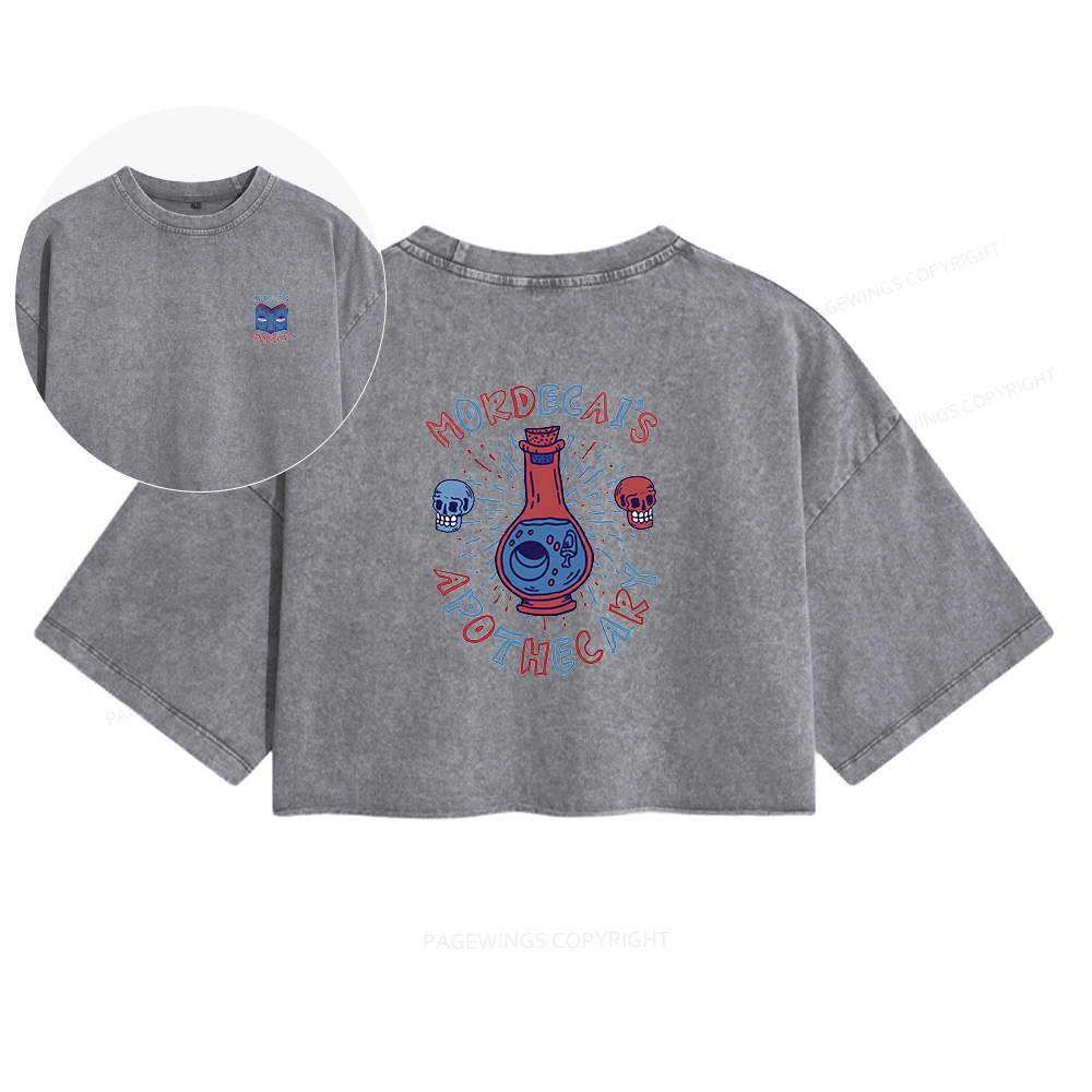 Pagewings Apothecary Women's Washed Cropped T-shirt