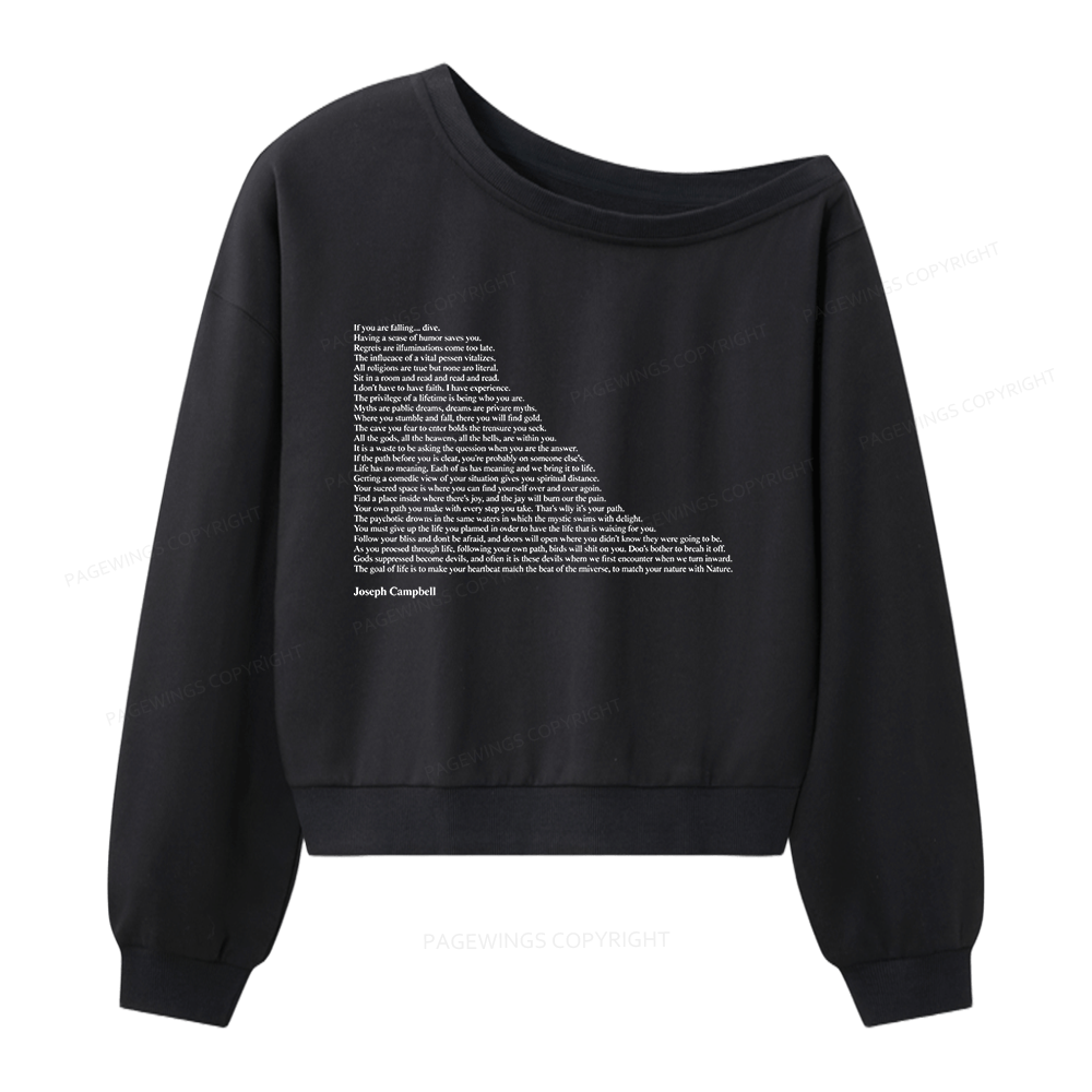 Pagewings Literature Quotes Women Off Shoulder Sweatshirt