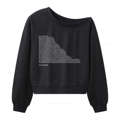 Pagewings Literature Quotes Women Off Shoulder Sweatshirt